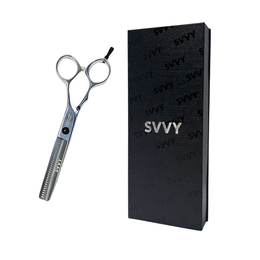 SVVY | Steel Thinning Scissors | 6” VG10 semi-offset | Silver